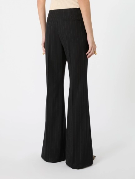 Flared herringbone wool trousers - BLACK - Sportmax - 3