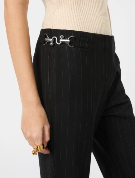 Flared herringbone wool trousers - BLACK - Sportmax - 4