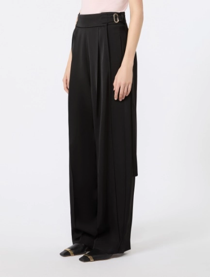 Viscose trousers with adjustable belt - BLACK - Sportmax - 2