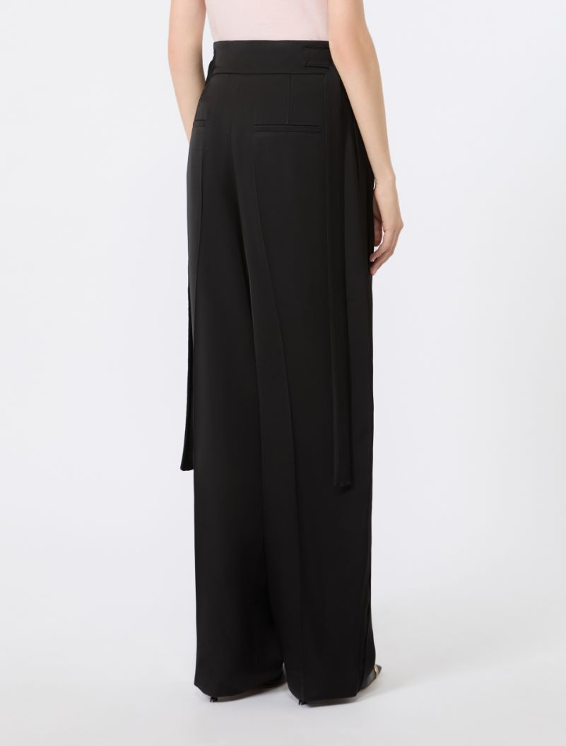 Viscose trousers with adjustable belt - BLACK - Sportmax - 3