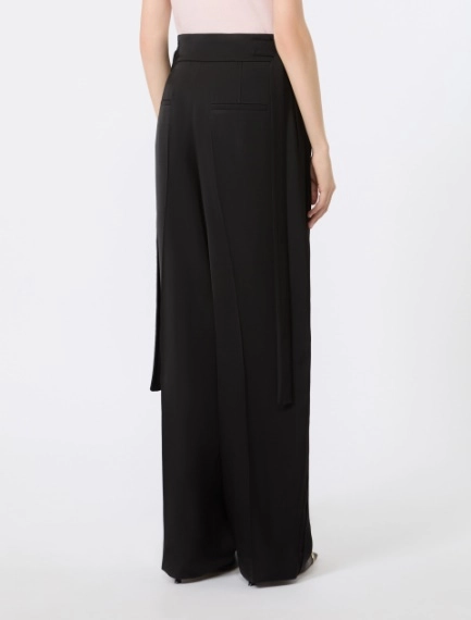 Viscose trousers with adjustable belt - BLACK - Sportmax - 3