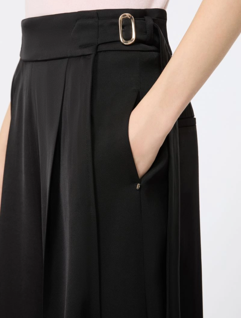 Viscose trousers with adjustable belt - BLACK - Sportmax - 4
