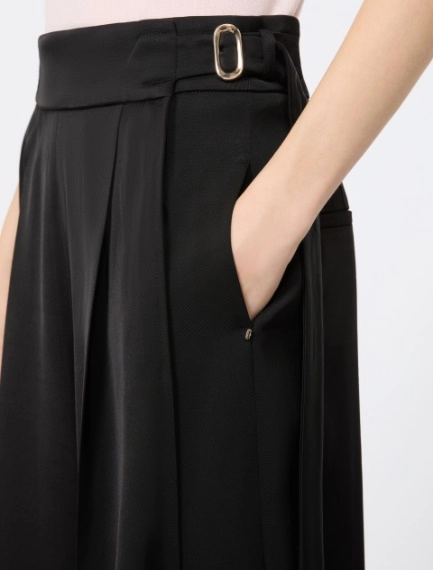 Viscose trousers with adjustable belt - BLACK - Sportmax - 4