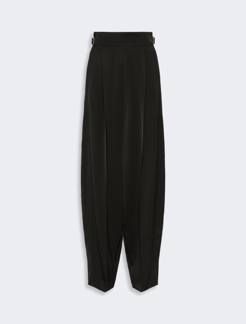 Viscose trousers with adjustable belt - BLACK - Sportmax - 6