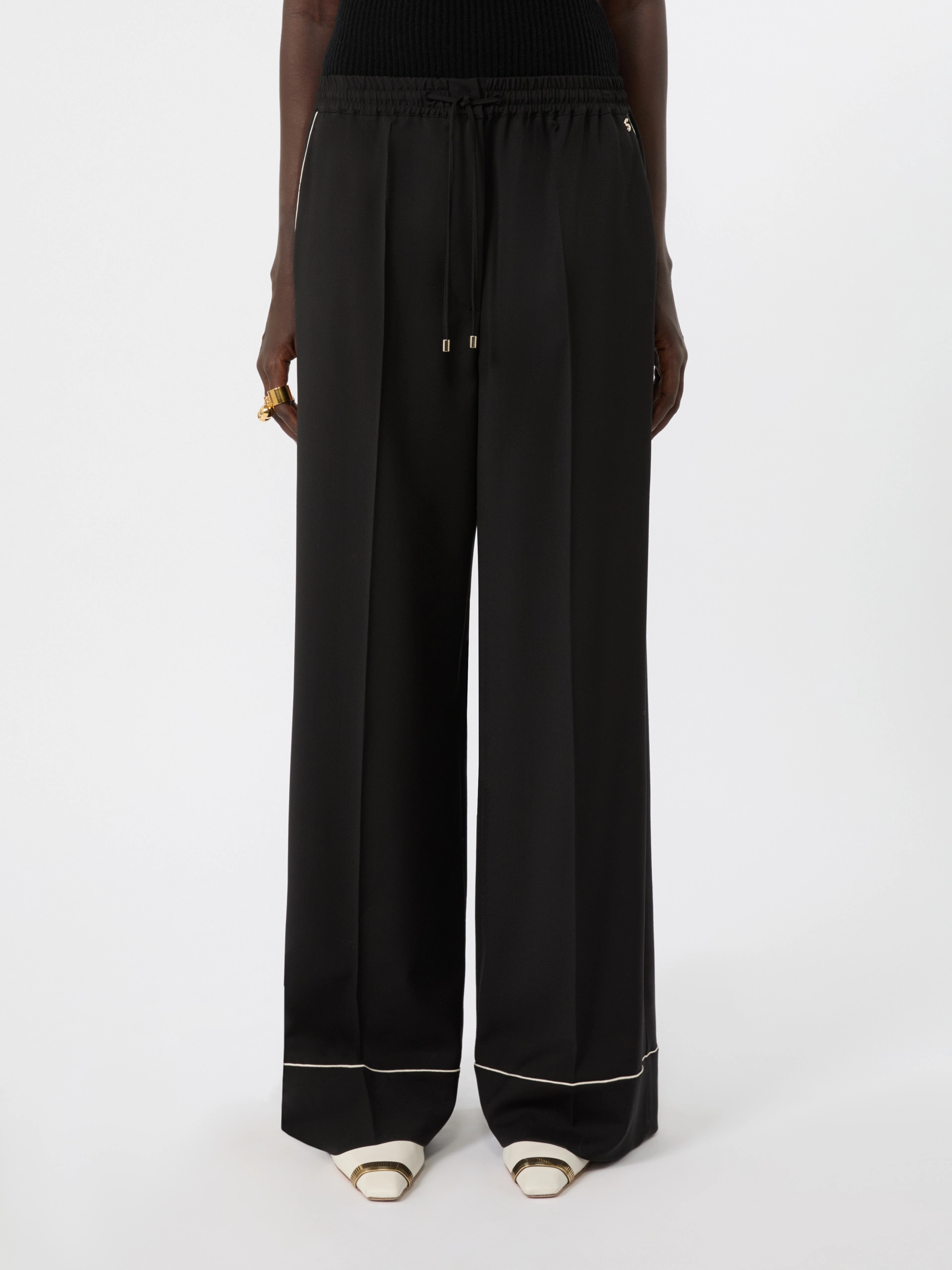 Stretch wool joggers - BLACK - Sportmax - 2
