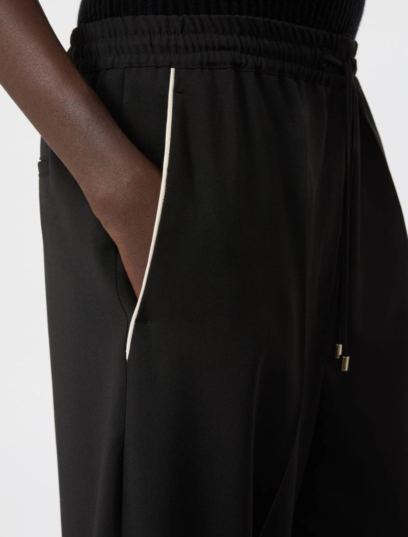 Stretch wool joggers - BLACK - Sportmax - 4