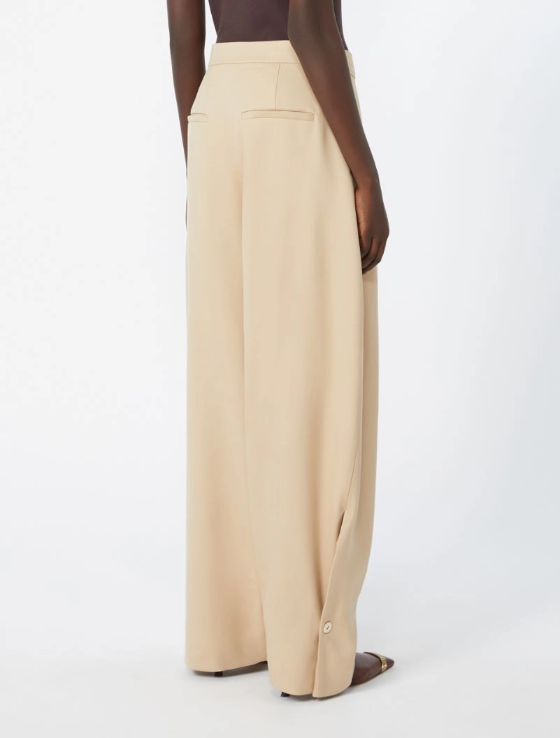Baggy gabardine trousers - BEIGE - Sportmax - 3