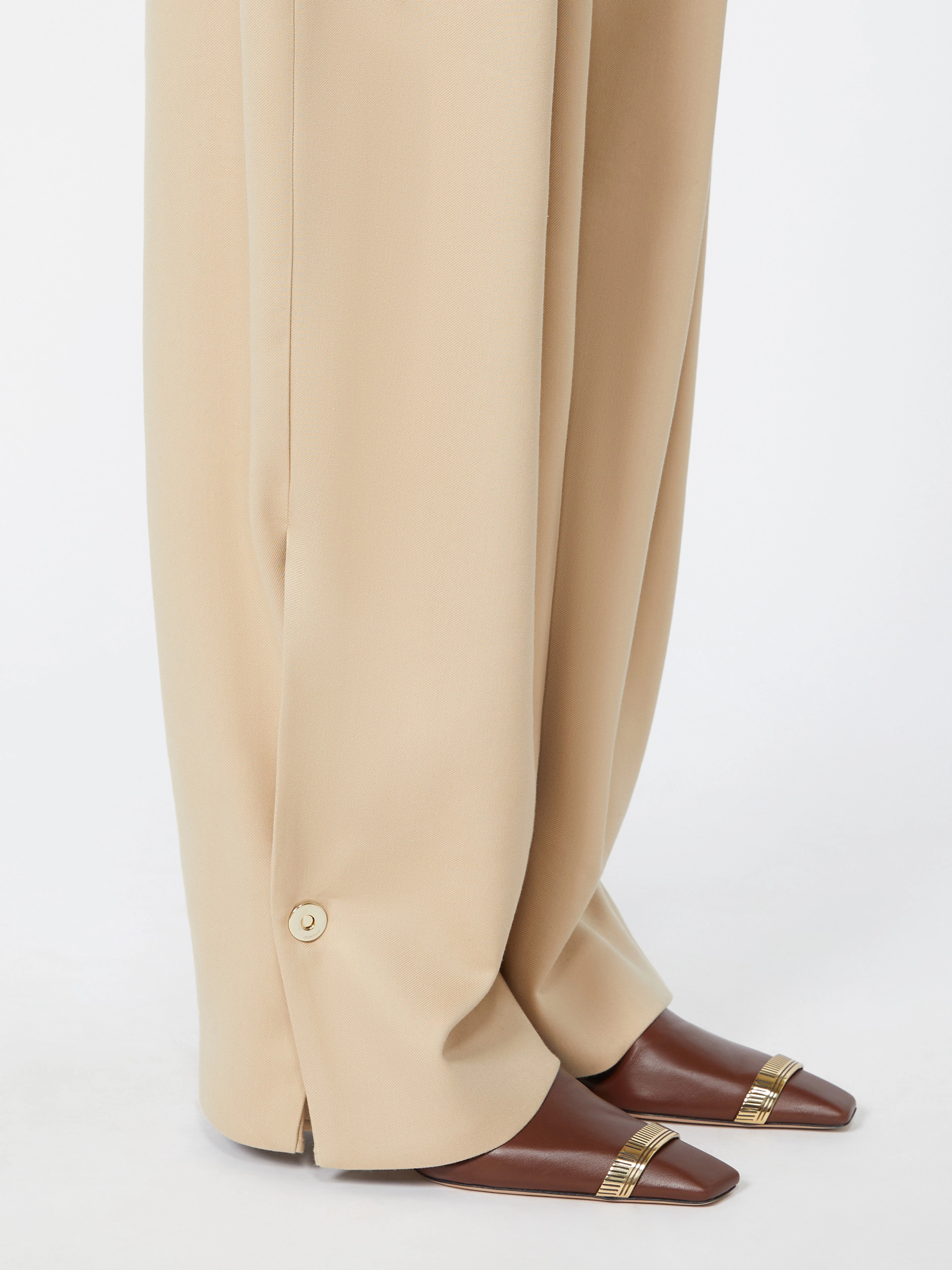 Baggy gabardine trousers - BEIGE - Sportmax - 4