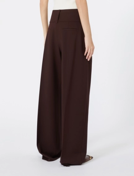 Stretch wool curved-leg trousers - PLUM - Sportmax - 3
