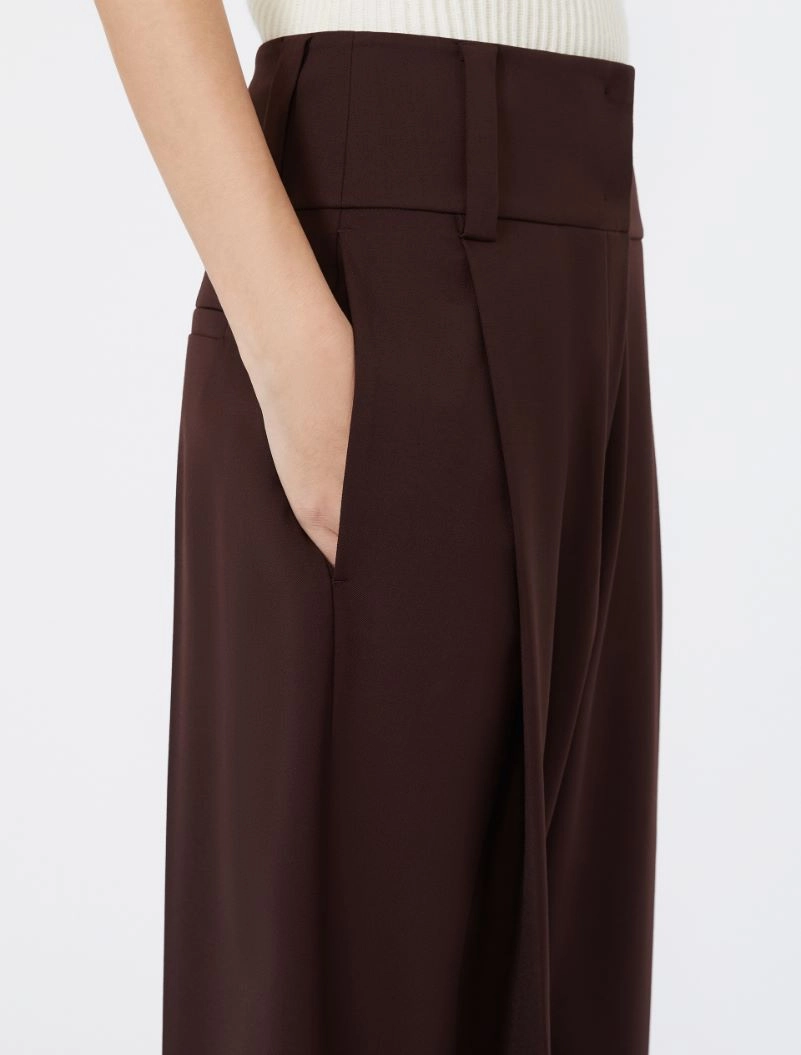 Stretch wool curved-leg trousers - PLUM - Sportmax - 4