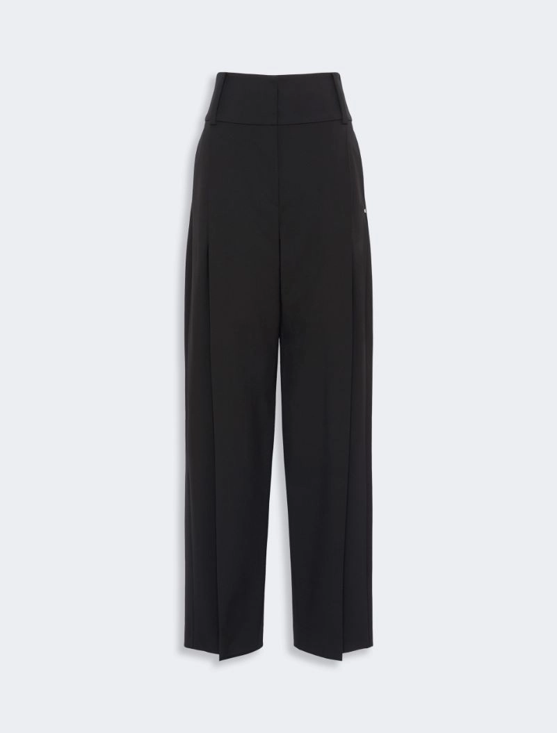 Stretch wool curved-leg trousers - BLACK - Sportmax - 5