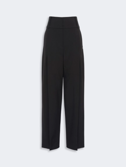 Stretch wool curved-leg trousers - Sportmax