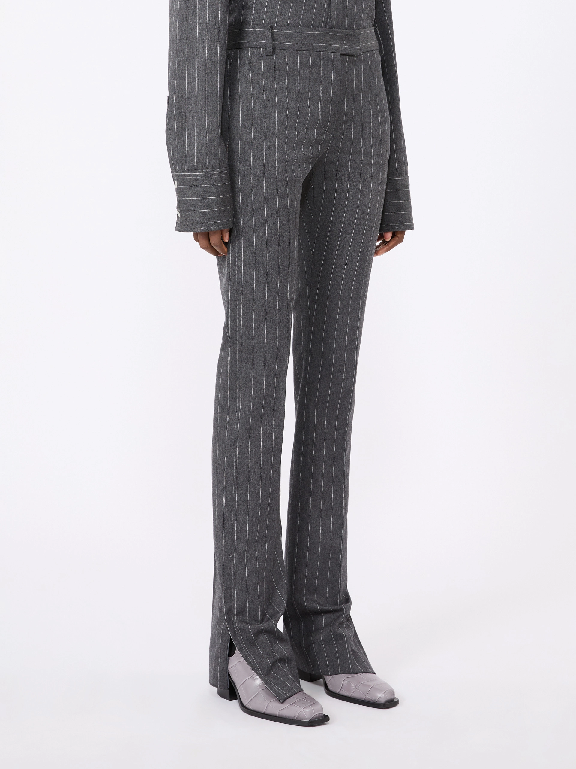 Stretch wool slim flared trousers - MEDIUM GREY - Sportmax - 2