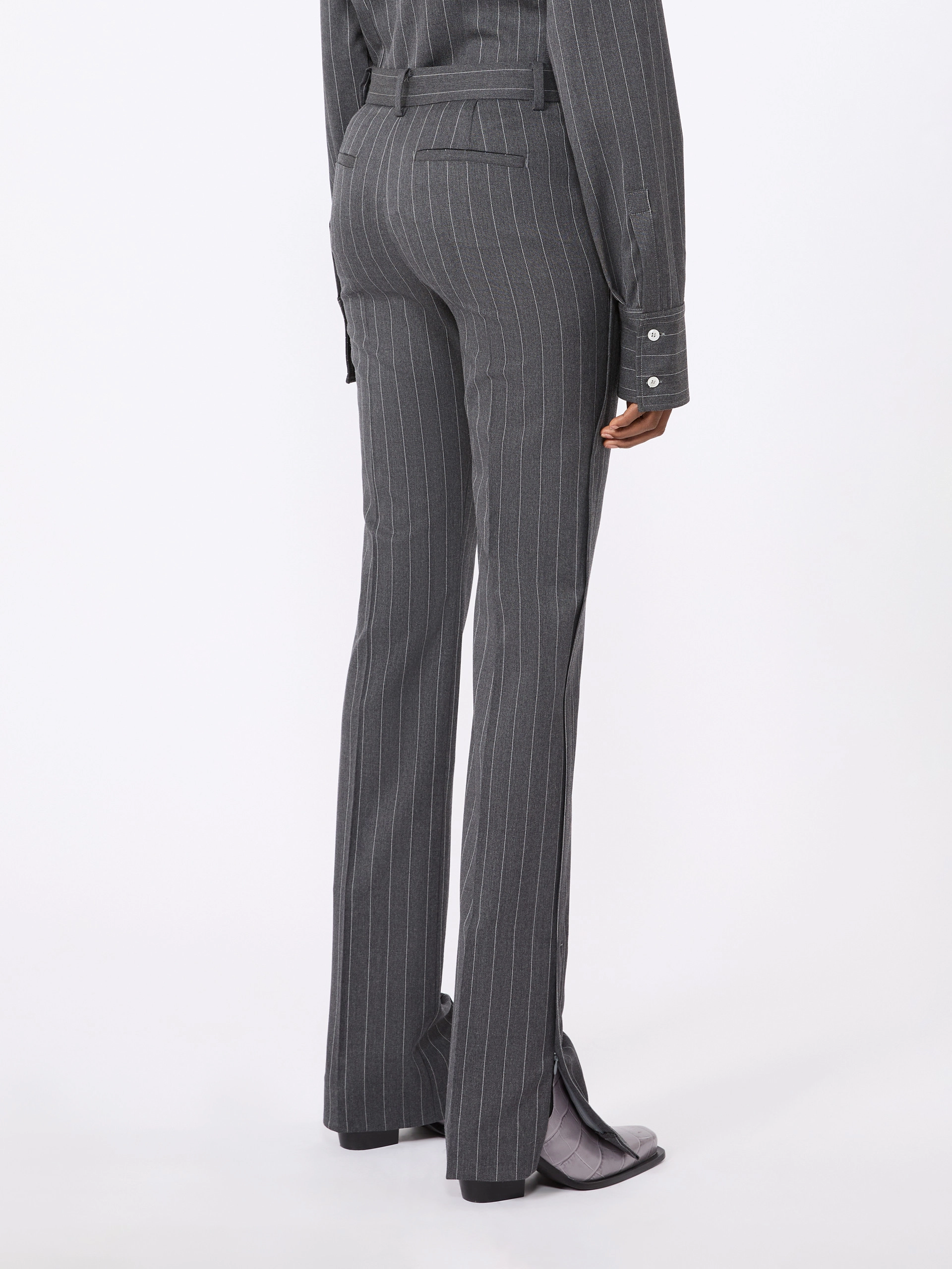 Stretch wool slim flared trousers - MEDIUM GREY - Sportmax - 3