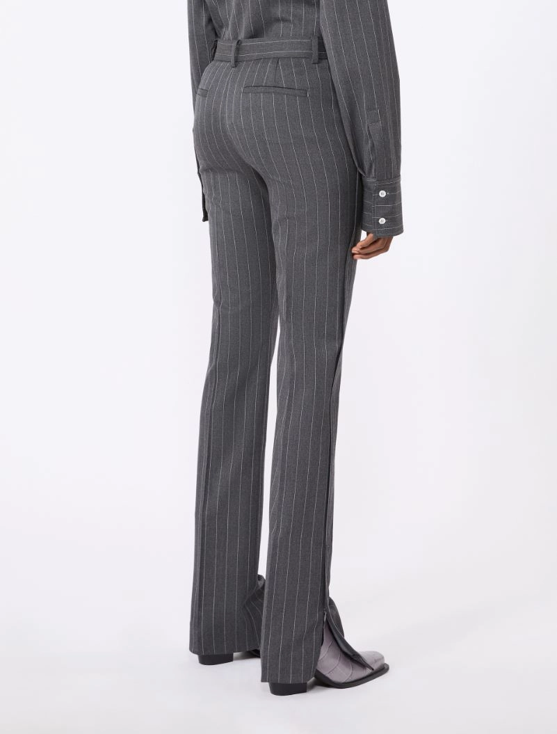 Stretch wool slim flared trousers - MEDIUM GREY - Sportmax - 3