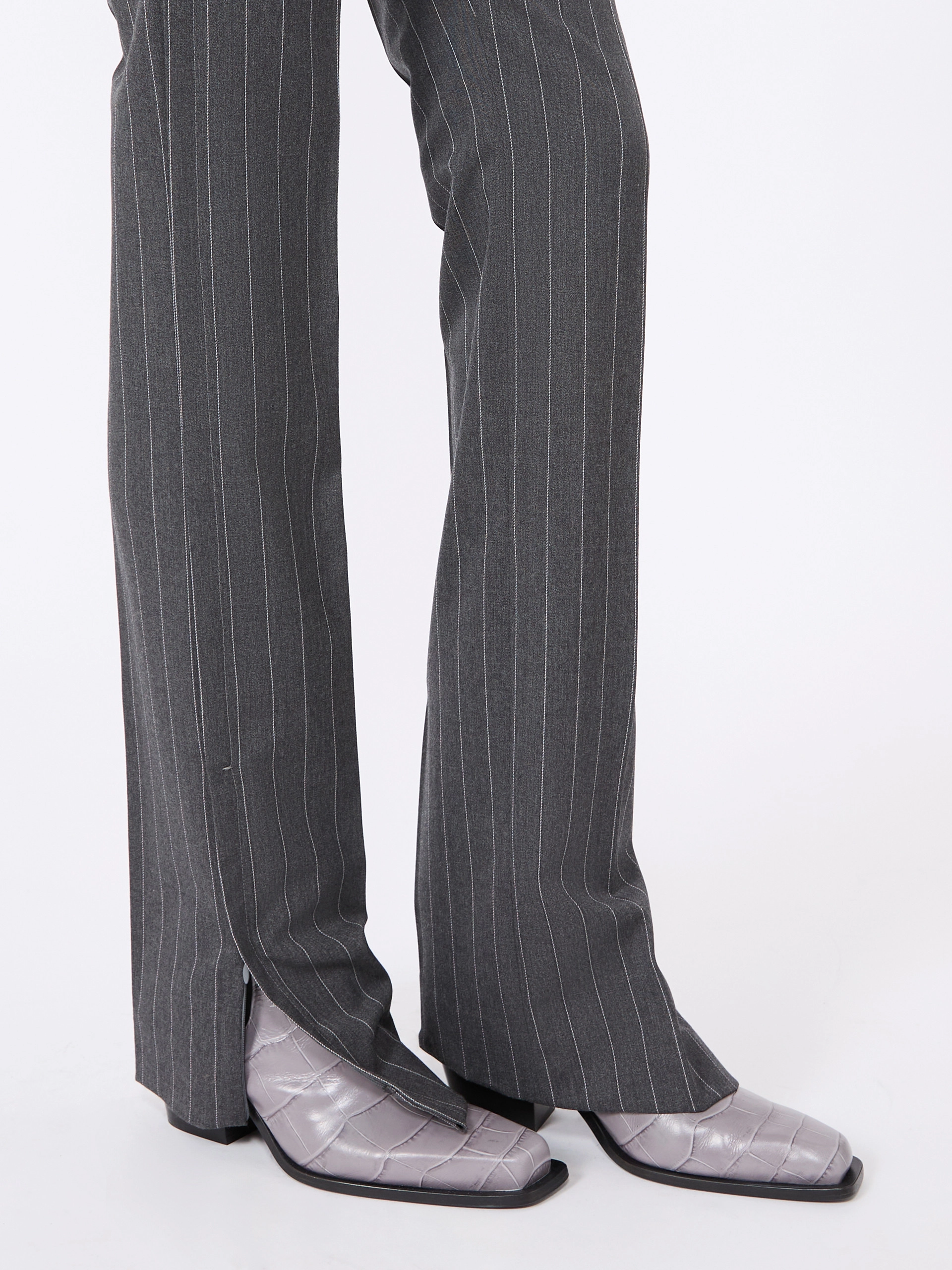 Stretch wool slim flared trousers - MEDIUM GREY - Sportmax - 4