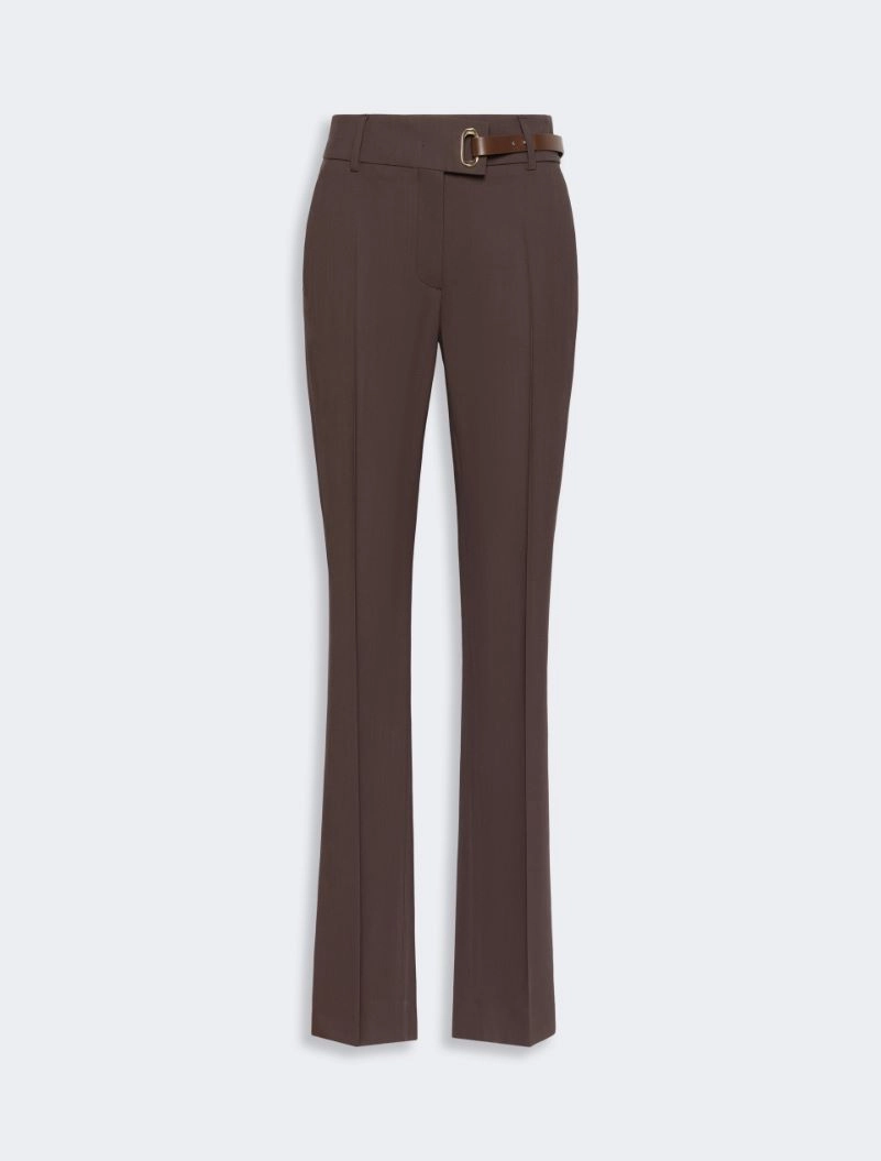 Slim-fit stretch viscose trousers - CHOCOLATE - Sportmax - 6