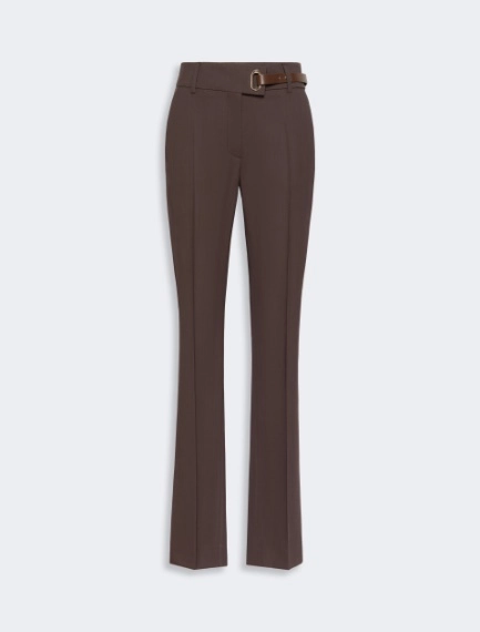 Slim-fit stretch viscose trousers - CHOCOLATE - Sportmax