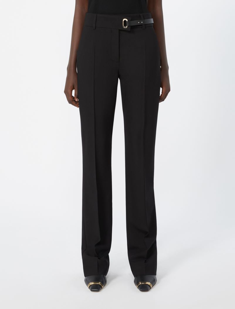 Pantalon slim en viscose stretch - NOIR - Sportmax - 2
