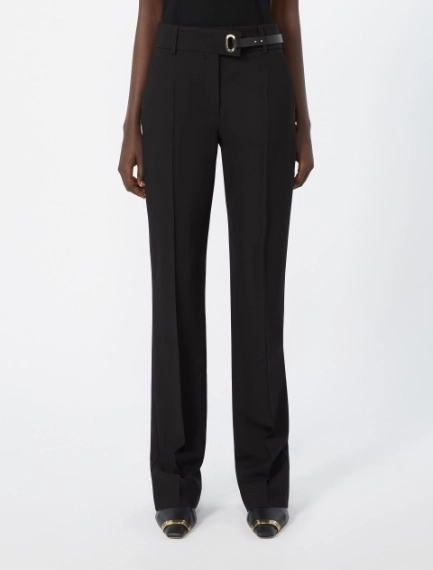 Slim-fit stretch viscose trousers - BLACK - Sportmax - 2