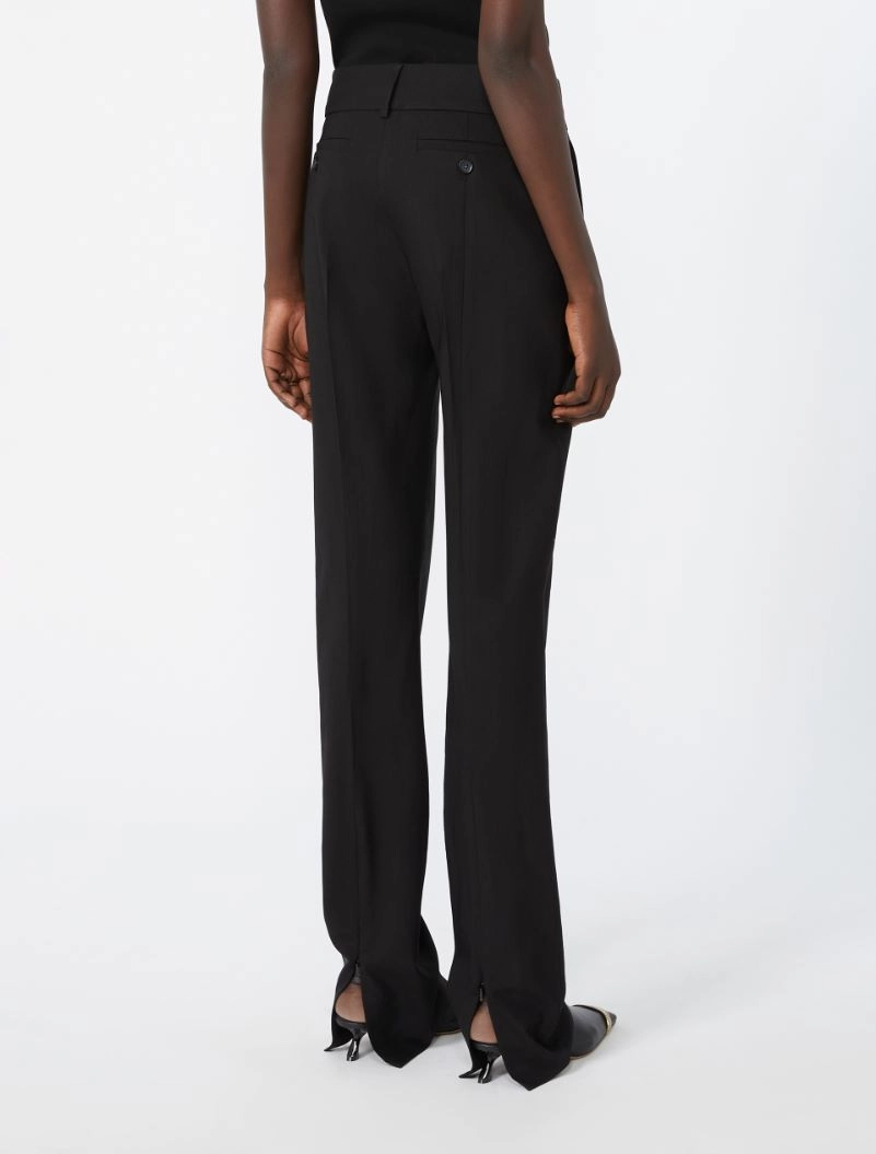 Slim-fit stretch viscose trousers - BLACK - Sportmax - 3