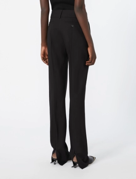 Slim-fit stretch viscose trousers - BLACK - Sportmax - 3