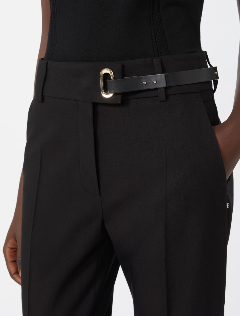 Pantalon slim en viscose stretch - NOIR - Sportmax - 4