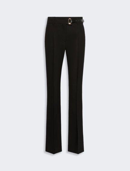 Slim-fit stretch viscose trousers - BLACK - Sportmax