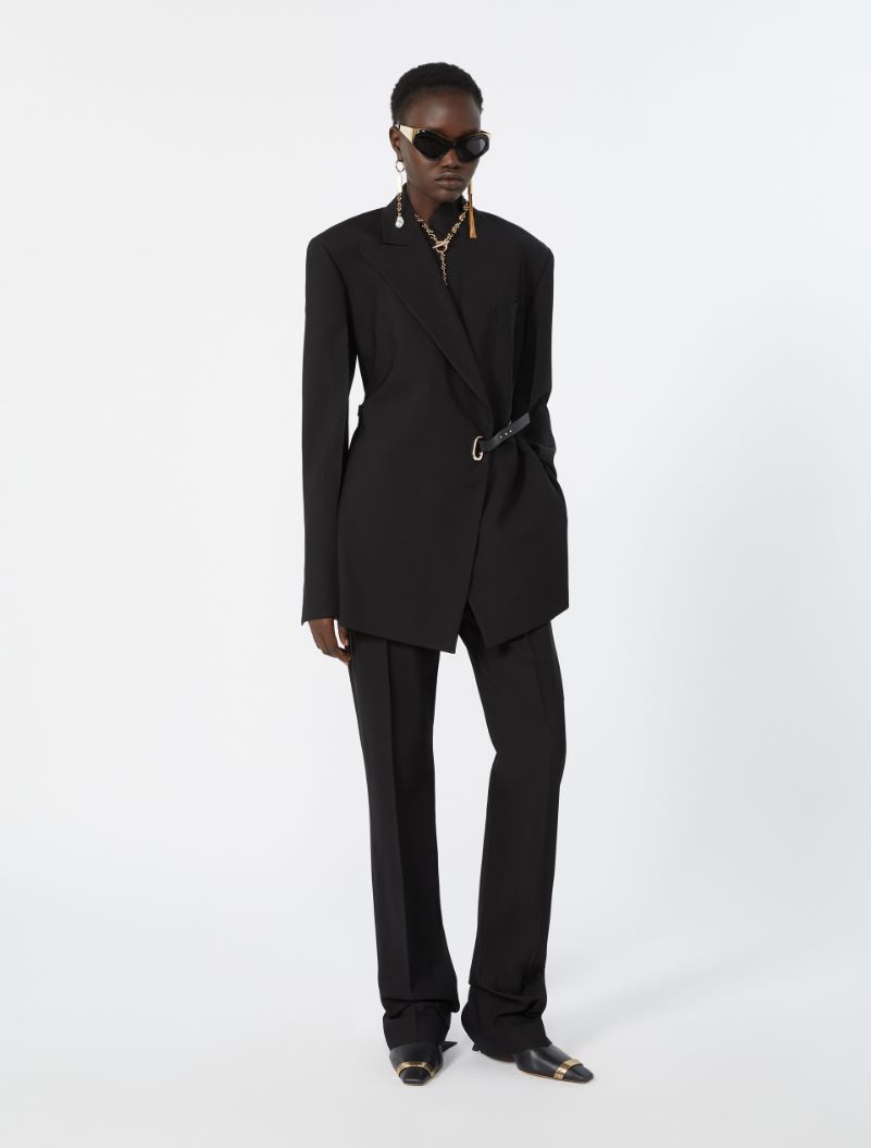 Pantalon slim en viscose stretch - NOIR - Sportmax