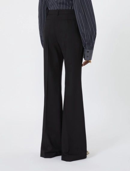 Slim flared wool trousers - BLACK - Sportmax - 3