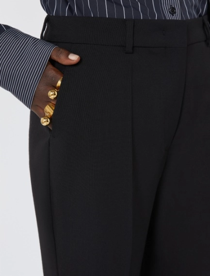 Slim flared wool trousers - BLACK - Sportmax - 4