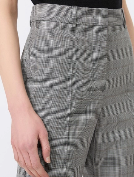 Flared Glen plaid wool trousers - WHITE BLACK - Sportmax - 4