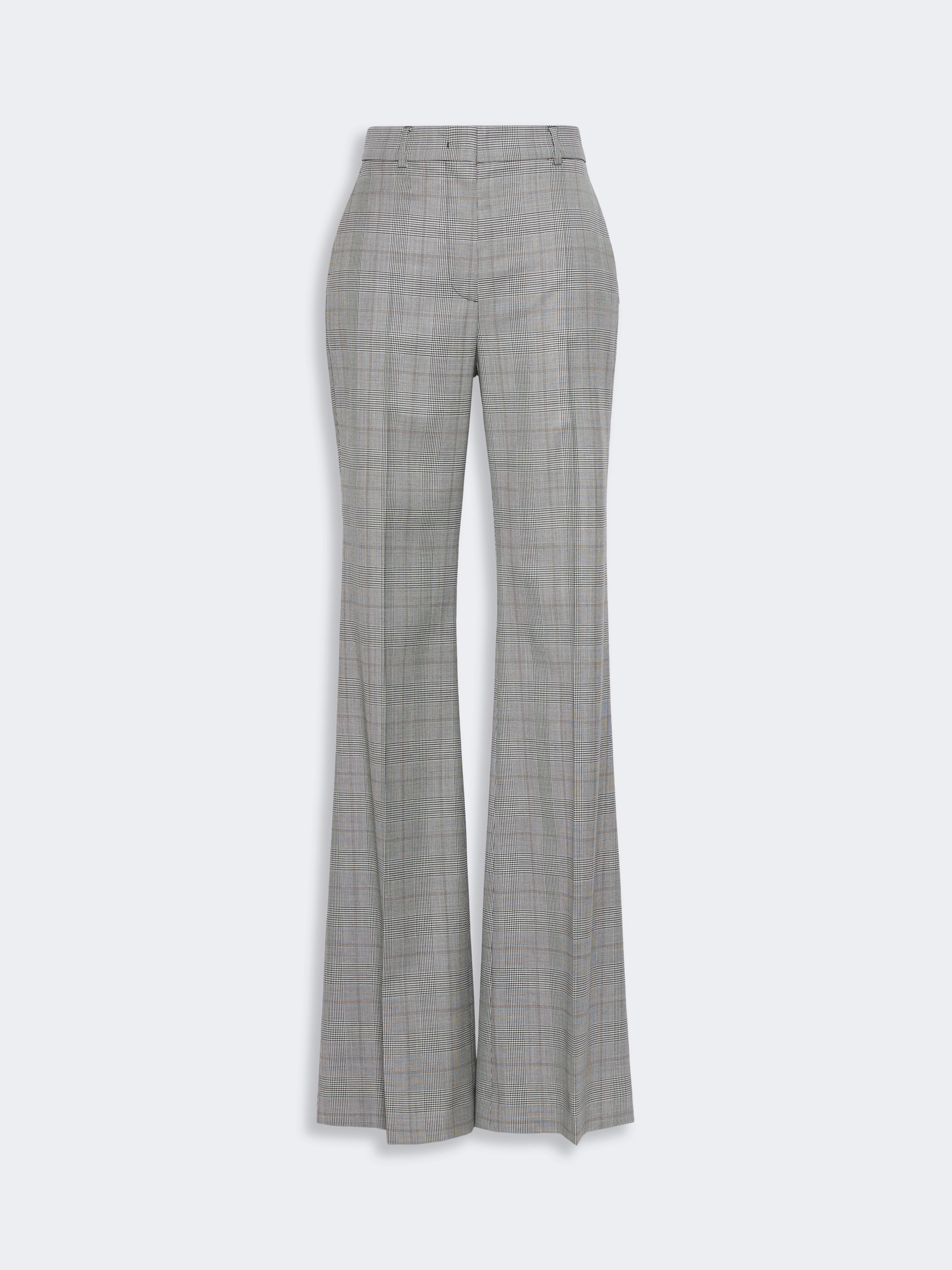 Flared Glen plaid wool trousers - WHITE BLACK - Sportmax - 5