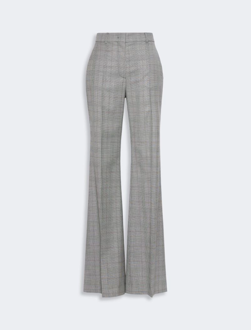 Flared Glen plaid wool trousers - WHITE BLACK - Sportmax - 5