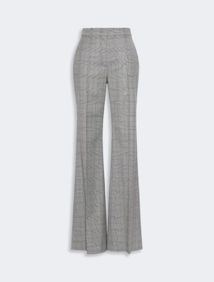 Flared Glen plaid wool trousers - Sportmax