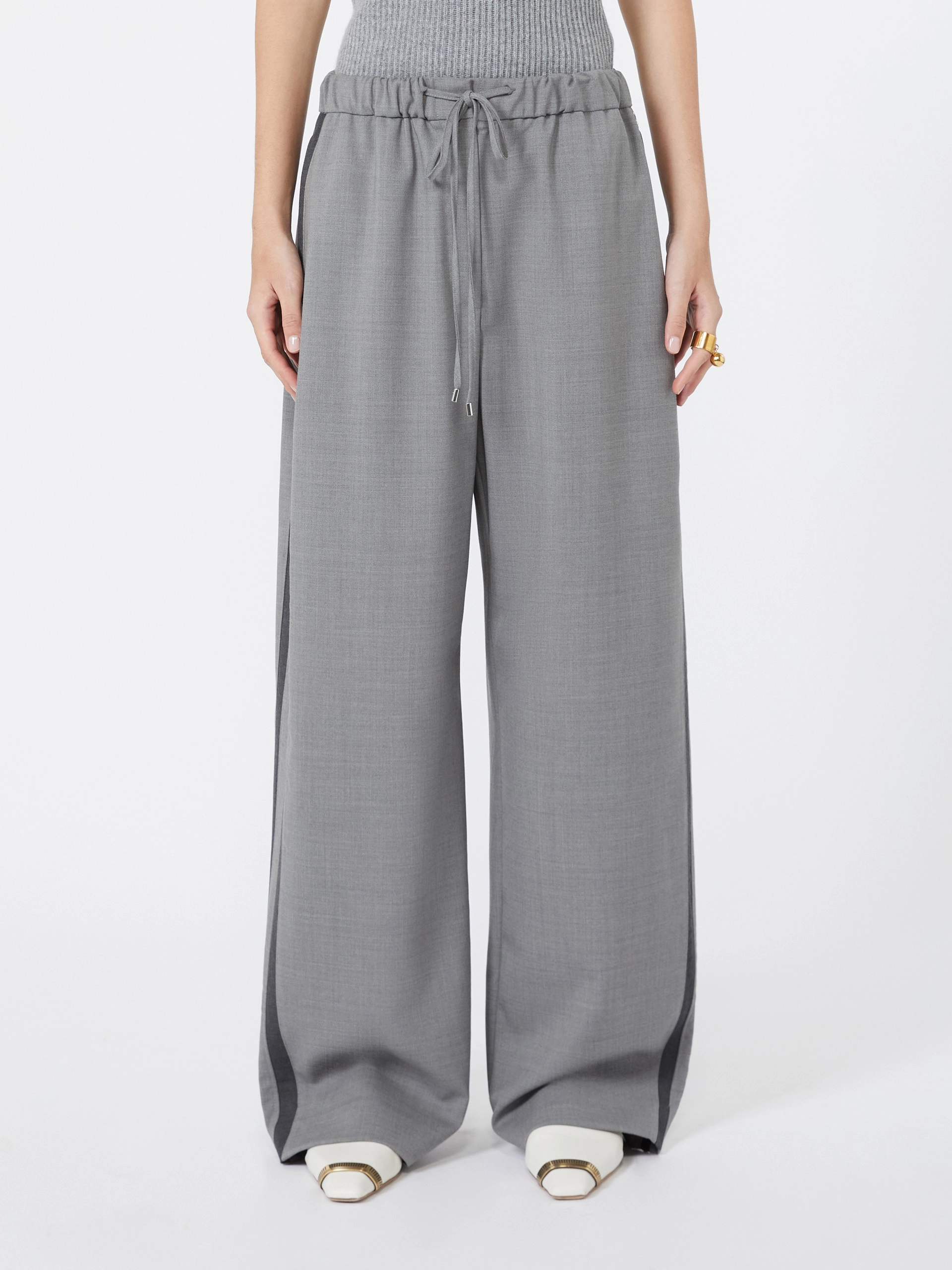 Low-rise stretch wool joggers - MEDIUM GREY - Sportmax - 2