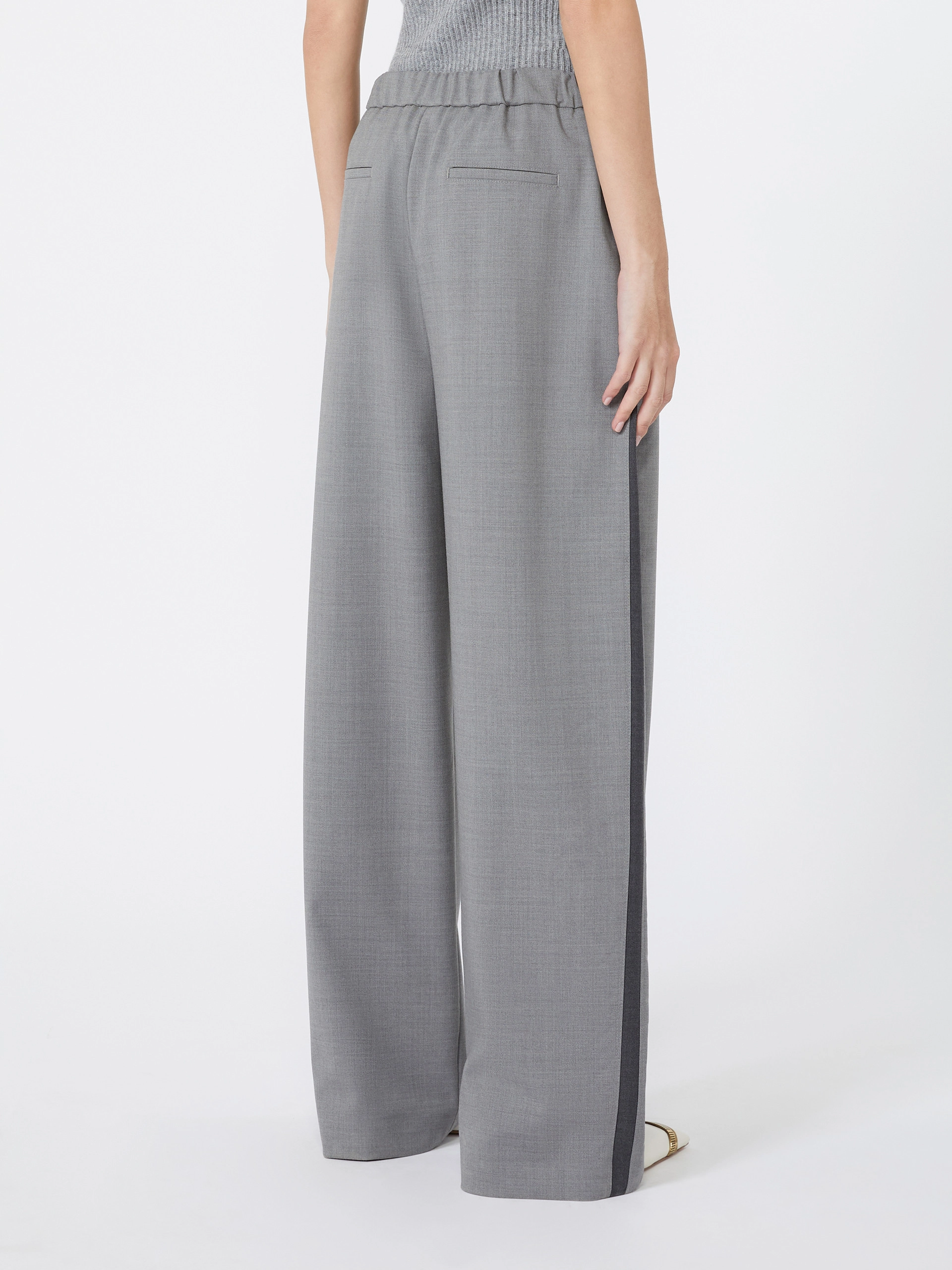 Low-rise stretch wool joggers - MEDIUM GREY - Sportmax - 3