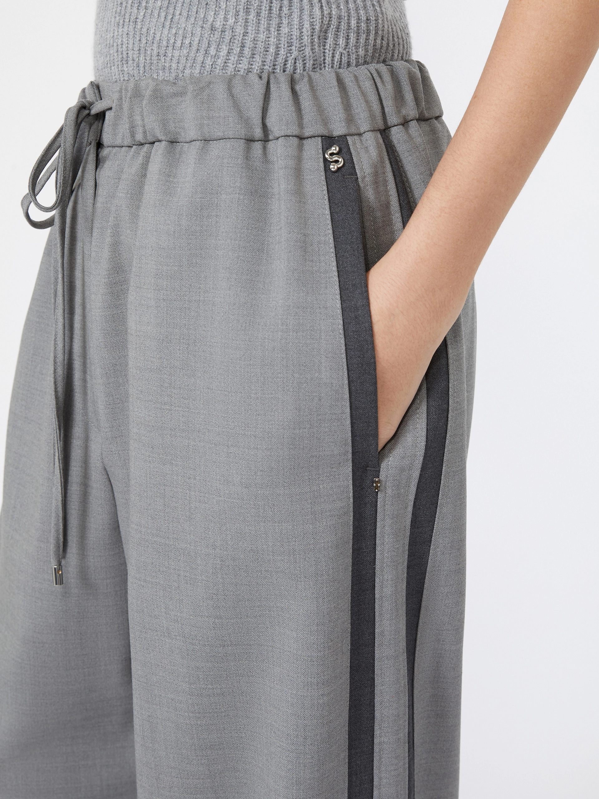 Low-rise stretch wool joggers - MEDIUM GREY - Sportmax - 4