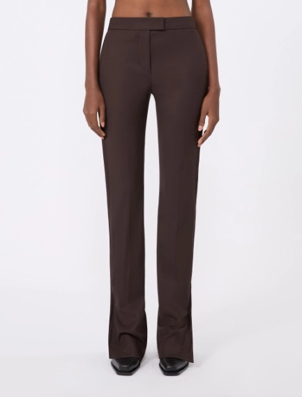 Gabardine low-rise slim flared trousers - COFFEE - Sportmax - 2