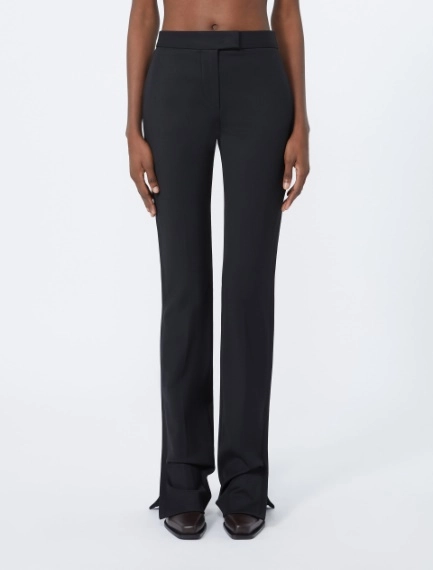 Gabardine low-rise slim flared trousers - BLACK - Sportmax - 2