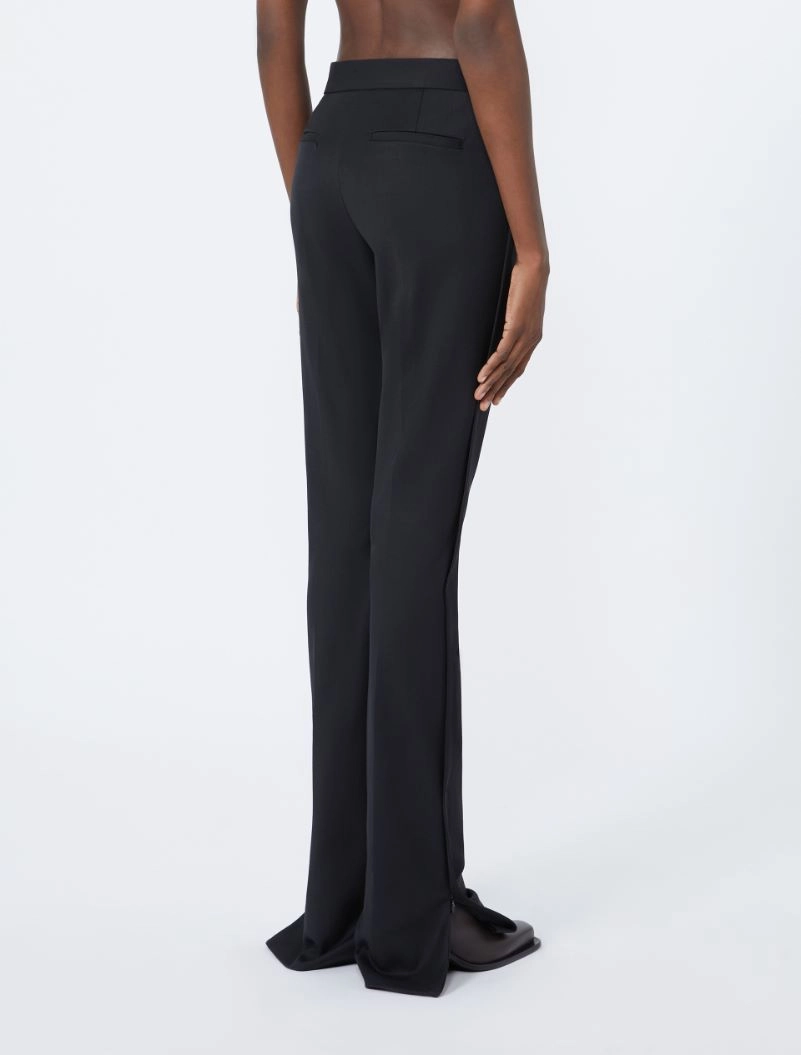 Gabardine low-rise slim flared trousers - BLACK - Sportmax - 3