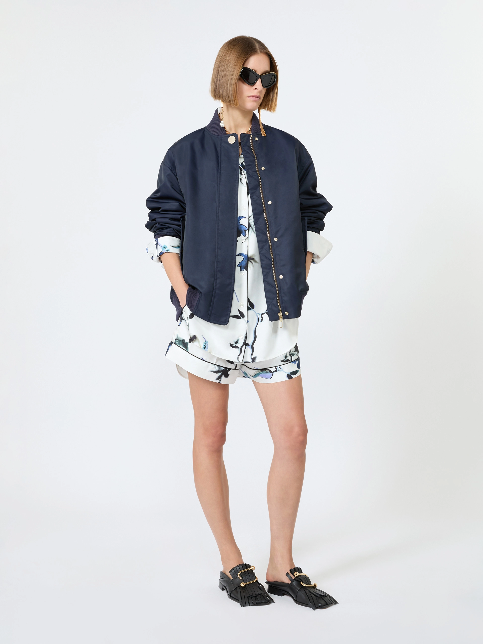 Silk pyjama shorts - WHITE - Sportmax