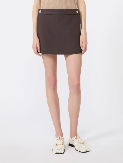 Stretch viscose shorts with panel detail - CHOCOLATE - Sportmax - 2