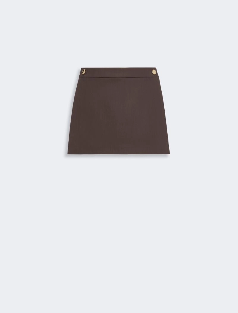 Stretch viscose shorts with panel detail - CHOCOLATE - Sportmax - 6