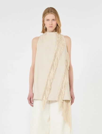 Fringed cotton top - MOSS GREEN - Sportmax - 2
