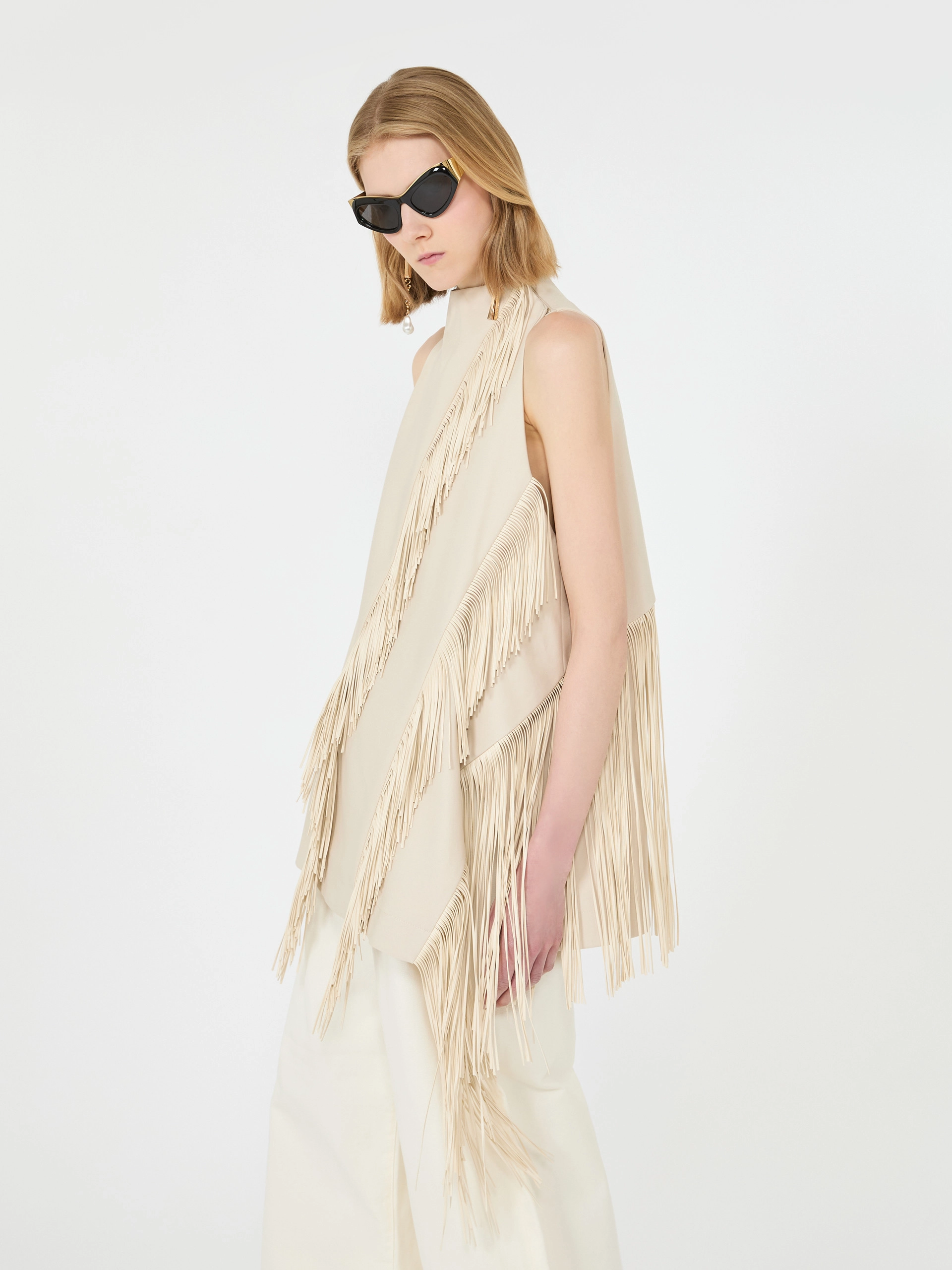 Fringed cotton top - MOSS GREEN - Sportmax - 4