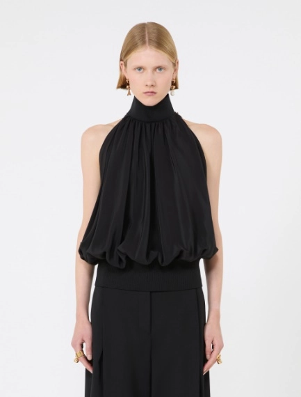 Sleeveless pure silk top - BLACK - Sportmax - 2