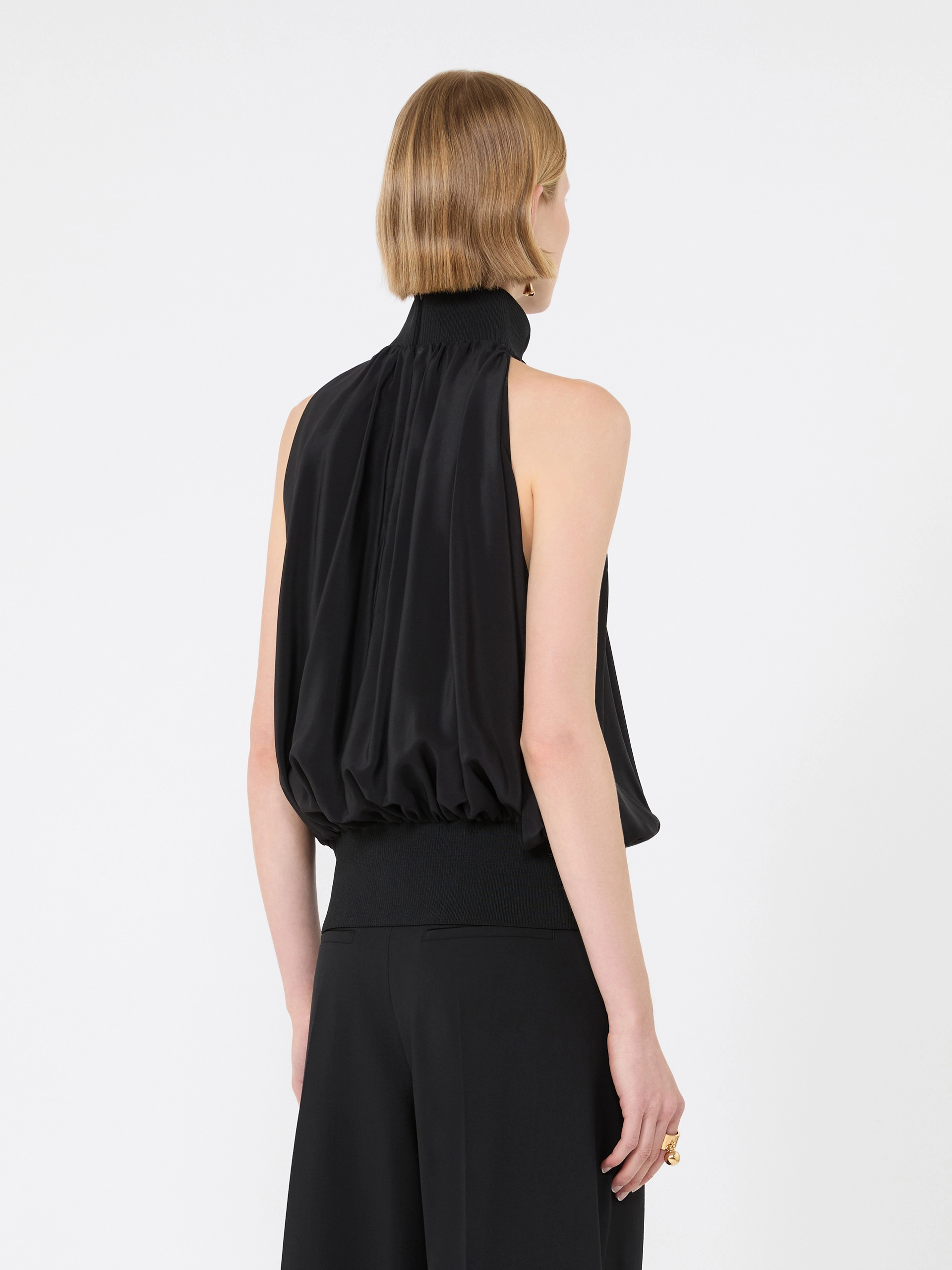 Sleeveless pure silk top - BLACK - Sportmax - 3