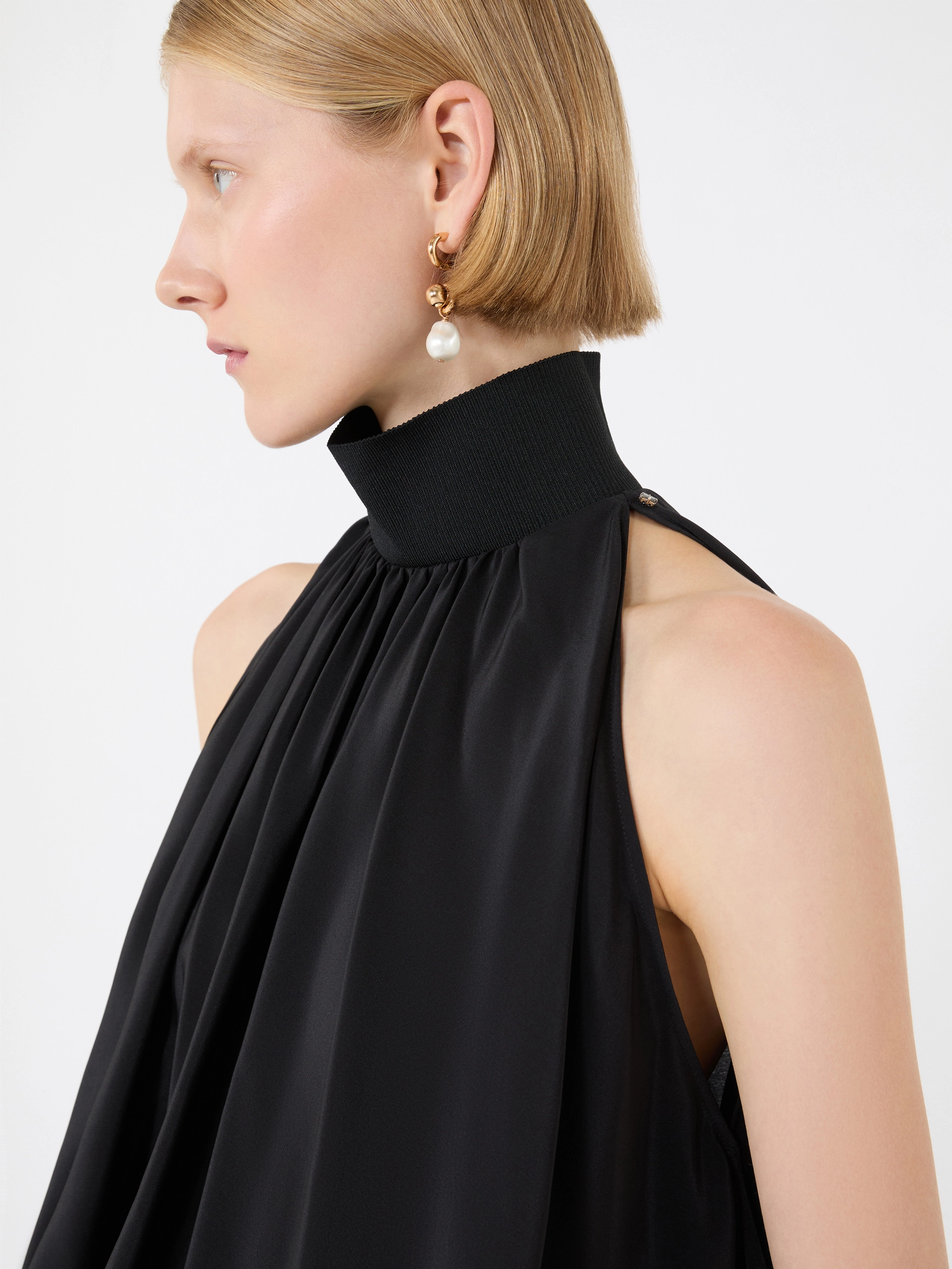 Sleeveless pure silk top - BLACK - Sportmax - 5