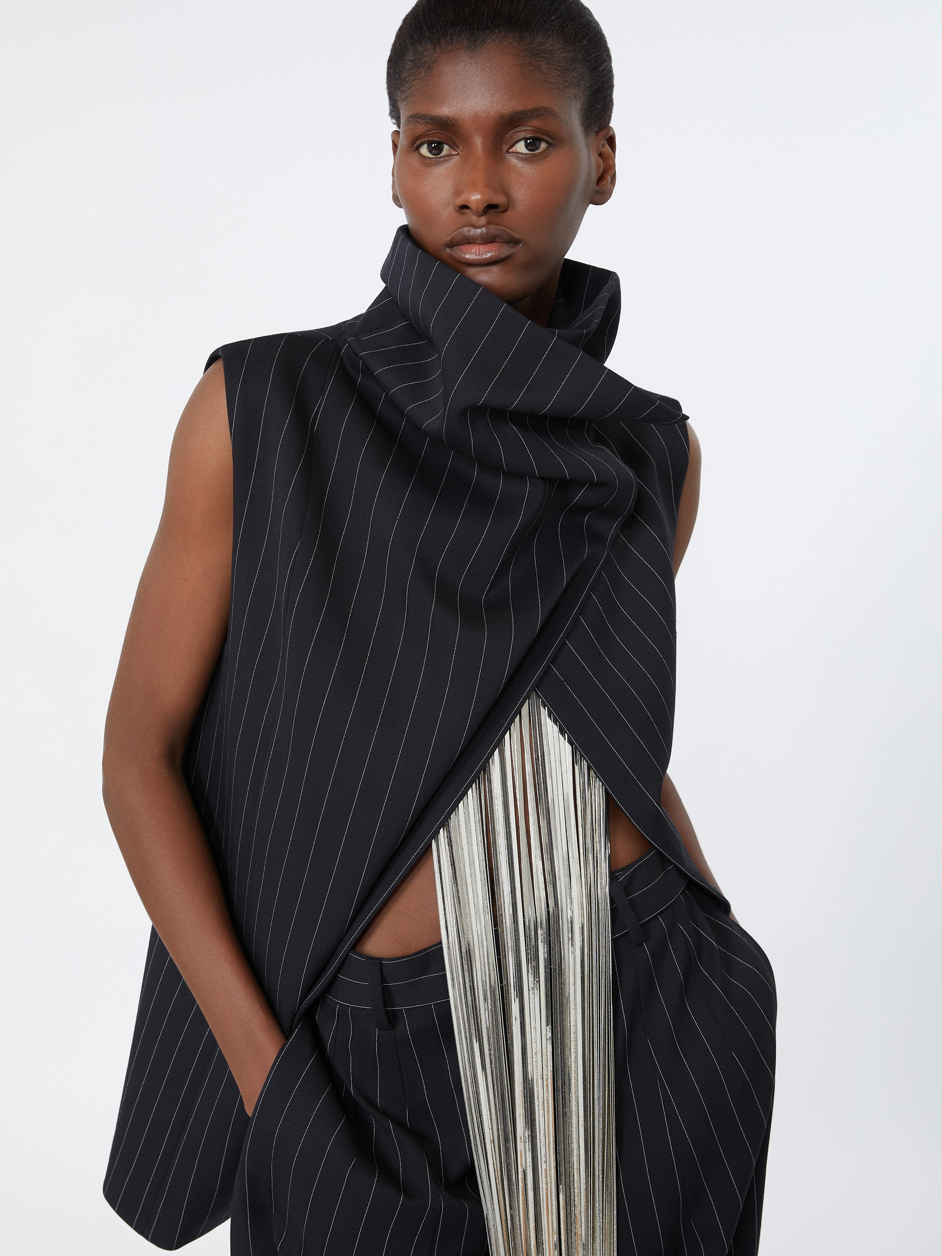 Sleeveless wool top - BLACK - Sportmax - 4